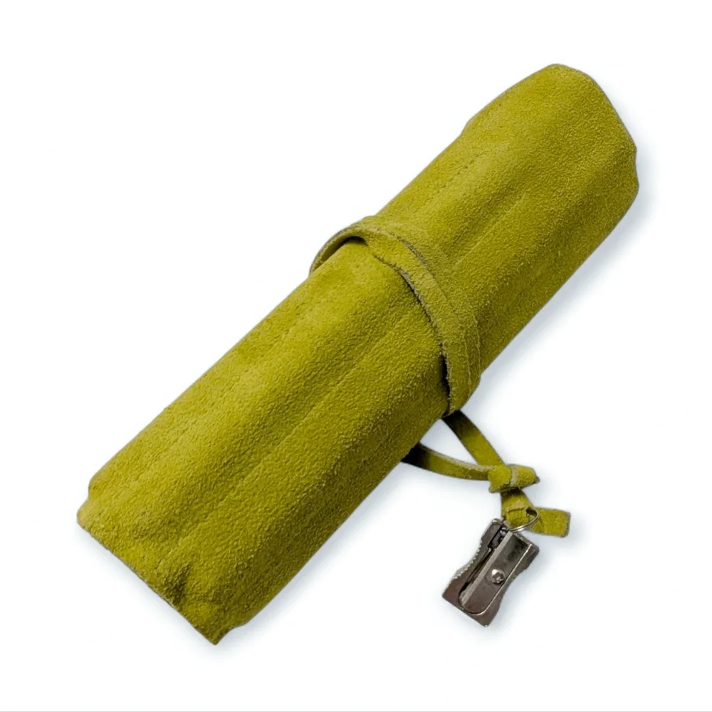 ARTIST Pencils Color Set Travel Case Drawing Bright Lime Suede